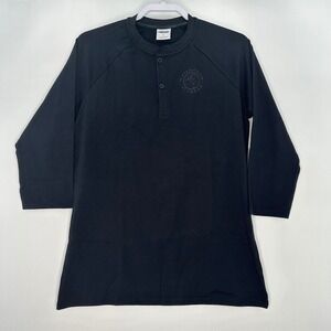 Gymshark Legacy Henley‎ Black Long Sleeve Athletic T Shirt Mens Size S Slim Fit